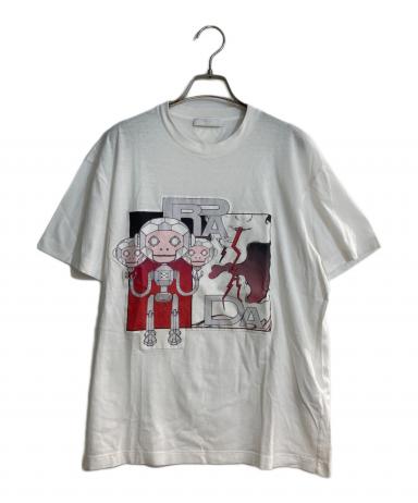 PRADA プラダ Tシャツ・カットソー M 白 【古着】【中古】 PRADA - PRADA プラダ Tシャツ・カットソー M 白 【古着】【中古