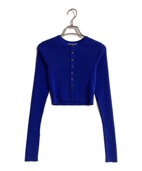 AURALEE（オーラリー）AURALEE (オーラリー) SUPER FINE WOOL HIGH GAUGE RIB KNIT SHORT CARDIGAN ブルー サイズ:1の古着・服飾アイテム