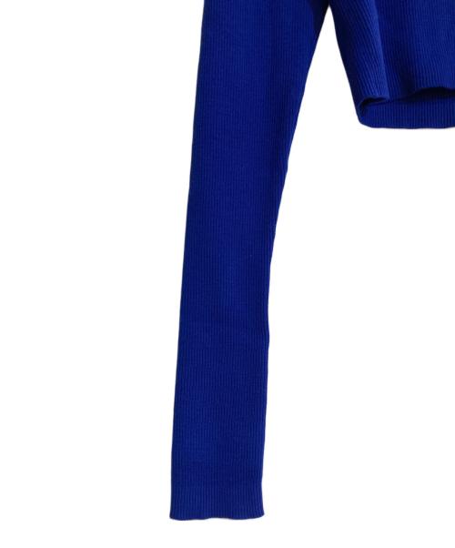 AURALEE（オーラリー）AURALEE (オーラリー) SUPER FINE WOOL HIGH GAUGE RIB KNIT SHORT CARDIGAN ブルー サイズ:1の古着・服飾アイテム