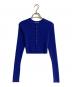 AURALEE（オーラリー）の古着「SUPER FINE WOOL HIGH GAUGE RIB KNIT SHORT CARDIGAN」｜ブルー