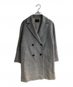 23区ニジュウサンク）の古着「アンゴラ混ダブルブレストコート」｜グレー
