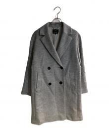 23区（ニジュウサンク）の古着「アンゴラ混ダブルブレストコート」｜グレー