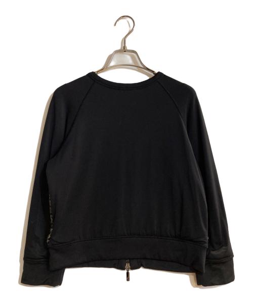 MONCLER（モンクレール）MONCLER (モンクレール) モヘアアルパカブレンドツイードロゴジップカーディガン ブラック サイズ:XSの古着・服飾アイテム