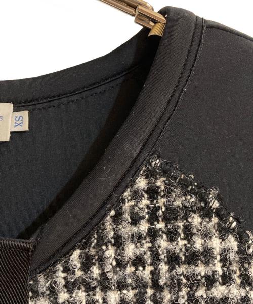 MONCLER（モンクレール）MONCLER (モンクレール) モヘアアルパカブレンドツイードロゴジップカーディガン ブラック サイズ:XSの古着・服飾アイテム