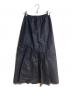 MACPHEE（マカフィー）の古着「コーティングコットン アシンメトリーギャザースカート」｜ネイビー