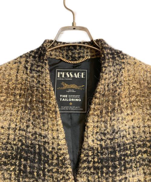 journal standard L'essage（ジャーナルスタンダード レサージュ）journal standard L'essage (ジャーナルスタンダード レサージュ) ノーカラーツイードコート ブラウン サイズ:FREEの古着・服飾アイテム