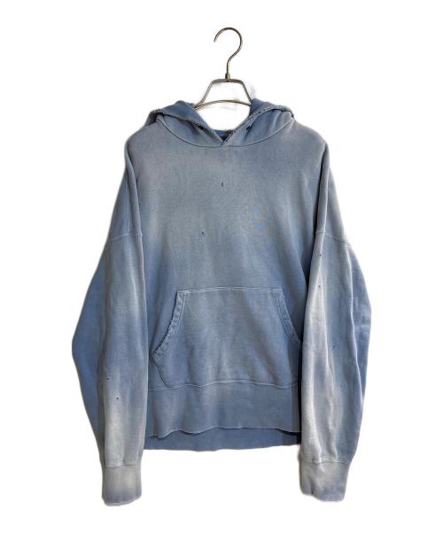 VISVIM（ビズビム）VISVIM (ビズビム) 23ss ダメージ加工プルオーバーパーカー/COURT HOODIE P.O CRASH ブルー サイズ:3の古着・服飾アイテム