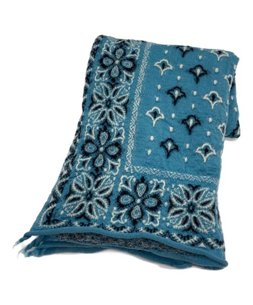 KAPITAL（キャピタル）KAPITAL (キャピタル) 縮絨ペイズリーマフラー ブルーの古着・服飾アイテム