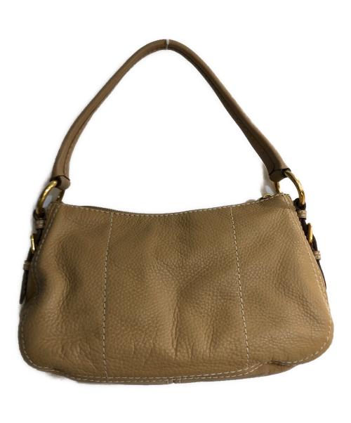 PRADA（プラダ）PRADA (プラダ) レザーワンショルダーバッグ ベージュの古着・服飾アイテム