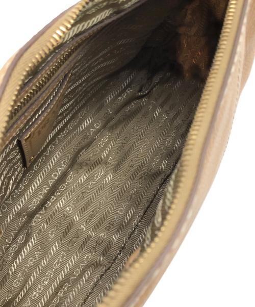 PRADA（プラダ）PRADA (プラダ) レザーワンショルダーバッグ ベージュの古着・服飾アイテム