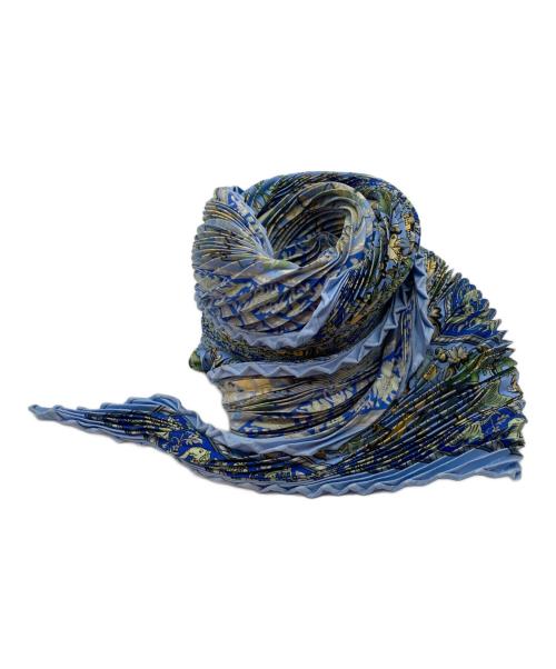 HERMES（エルメス）HERMES (エルメス) プリーツカレ90 CHASSE EN INDE ブルーの古着・服飾アイテム