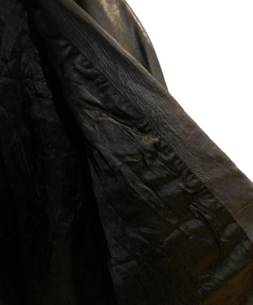 PIERRE BALMAIN（ピエール バルマン）PIERRE BALMAIN (ピエール バルマン) オールドノーカラーレザーコート ブラック サイズ:不明の古着・服飾アイテム