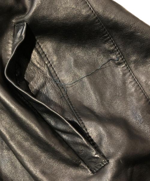 PIERRE BALMAIN（ピエール バルマン）PIERRE BALMAIN (ピエール バルマン) オールドノーカラーレザーコート ブラック サイズ:不明の古着・服飾アイテム