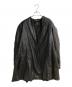 PIERRE BALMAIN（ピエール バルマン）の古着「オールドノーカラーレザーコート」｜ブラック