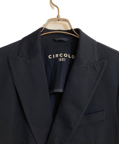 CIRCOLO 1901（チルコロ1901）CIRCOLO 1901 (チルコロ1901) ピケジャージーダブルジャケット ネイビー サイズ:48の古着・服飾アイテム