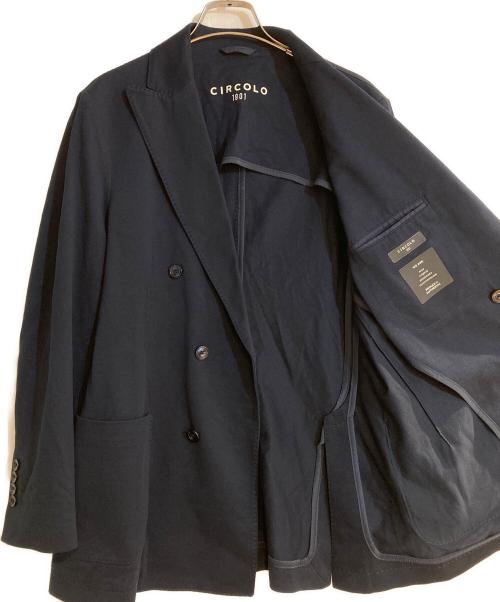 CIRCOLO 1901（チルコロ1901）CIRCOLO 1901 (チルコロ1901) ピケジャージーダブルジャケット ネイビー サイズ:48の古着・服飾アイテム