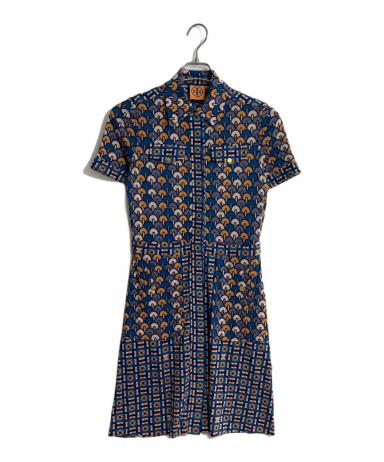 TORY BURCHネイビーとホワイトのドット柄 シルクワンピース 中古・古着通販】TORY BURCH (トリーバーチ) 総柄シルクワンピース