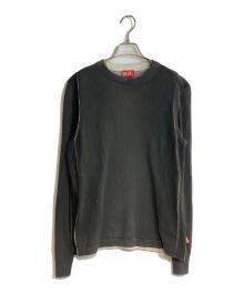 DIESEL（ディーゼル）の古着「K-DENIM-ROUND コーティングクルーネックニット」｜グレー
