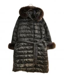 'S Max Mara（エスマックスマーラ）の古着「THE CUBE ファー付きダウンロングリバーシブルコート」｜ブラック