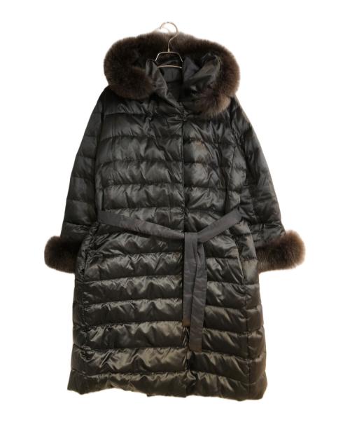 'S Max Mara（エスマックスマーラ）'S Max Mara (エスマックスマーラ) THE CUBE ファー付きダウンロングリバーシブルコート ブラック サイズ:42の古着・服飾アイテム