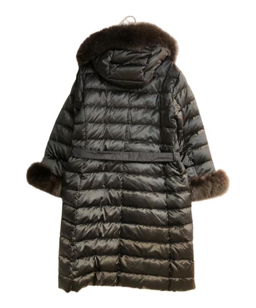 'S Max Mara（エスマックスマーラ）'S Max Mara (エスマックスマーラ) THE CUBE ファー付きダウンロングリバーシブルコート ブラック サイズ:42の古着・服飾アイテム