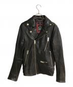 DIESELディーゼル）の古着「TIMELESS/ダブルライダースジャケット」｜ブラック