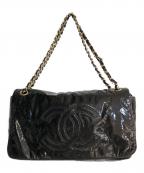 CHANELシャネル）の古着「ココマークパテントチェーンショルダーバッグ」｜ブラック