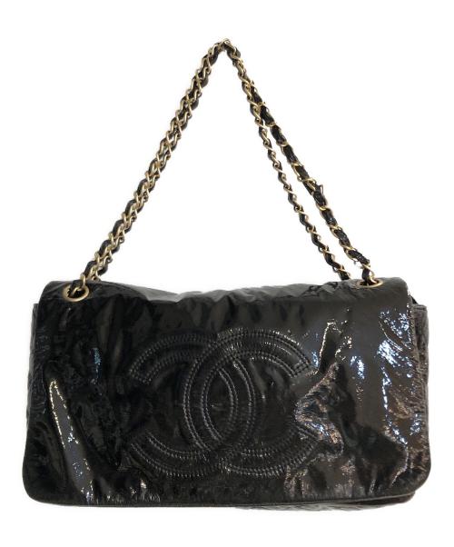 CHANEL（シャネル）CHANEL (シャネル) ココマークパテントチェーンショルダーバッグ ブラックの古着・服飾アイテム