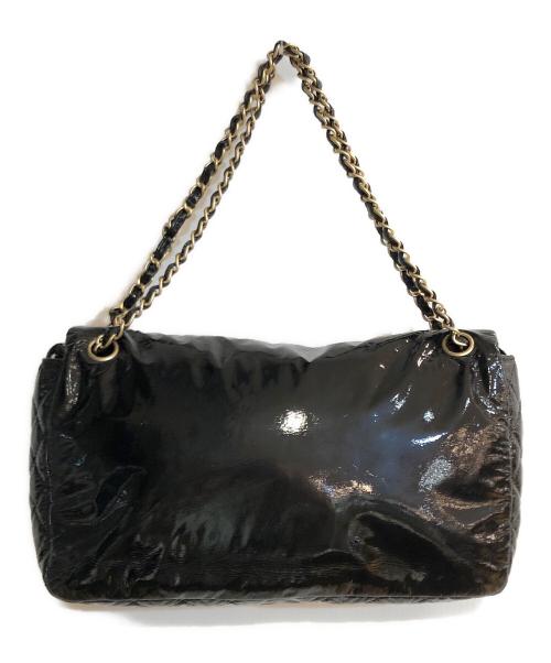 CHANEL（シャネル）CHANEL (シャネル) ココマークパテントチェーンショルダーバッグ ブラックの古着・服飾アイテム