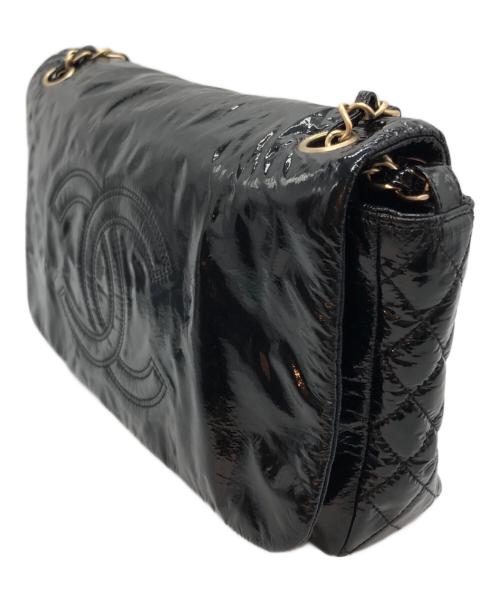 CHANEL（シャネル）CHANEL (シャネル) ココマークパテントチェーンショルダーバッグ ブラックの古着・服飾アイテム
