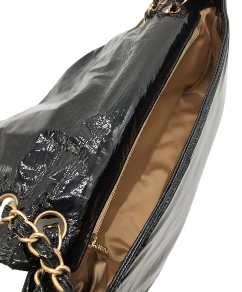 CHANEL（シャネル）CHANEL (シャネル) ココマークパテントチェーンショルダーバッグ ブラックの古着・服飾アイテム