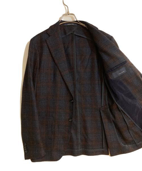 TAGLIATORE（タリアトーレ）TAGLIATORE (タリアトーレ) ガンクラブチェックテーラードジャケット ネイビー サイズ:46の古着・服飾アイテム