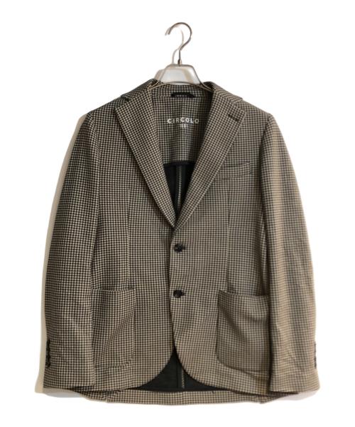 CIRCOLO 1901（チルコロ1901）Circolo 1901 (チルコロ1901) 千鳥格子テーラードジャケット ブラウン サイズ:46の古着・服飾アイテム