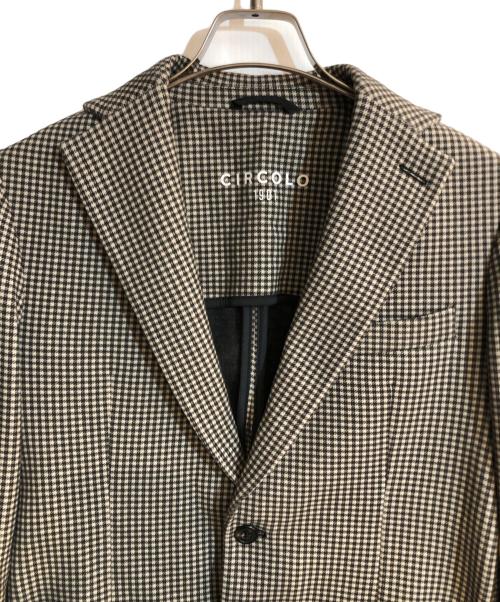 CIRCOLO 1901（チルコロ1901）Circolo 1901 (チルコロ1901) 千鳥格子テーラードジャケット ブラウン サイズ:46の古着・服飾アイテム