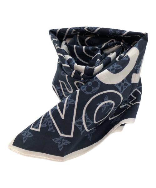 LOUIS VUITTON（ルイ ヴィトン）LOUIS VUITTON (ルイ ヴィトン) コットンスカーフ ネイビーの古着・服飾アイテム