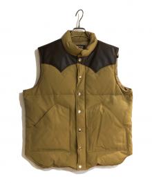 SUGAR CANE（シュガーケーン）の古着「LEATHER YOKE DOWN VEST」｜ブラウン