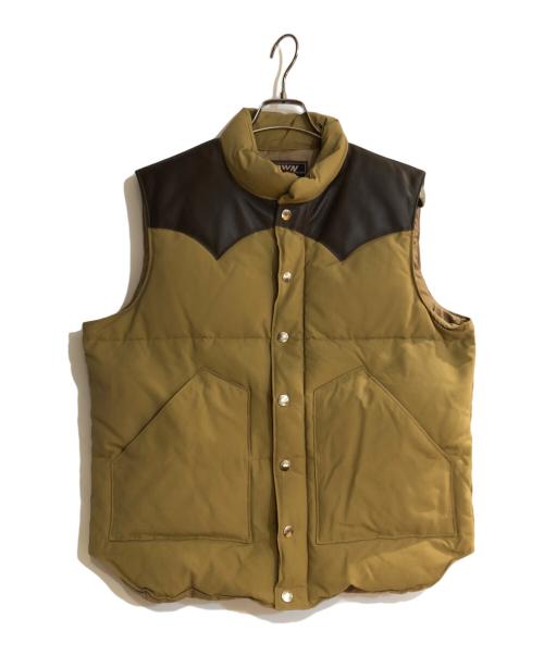SUGAR CANE（シュガーケーン）SUGAR CANE (シュガーケーン) LEATHER YOKE DOWN VEST ブラウン サイズ:Ｌの古着・服飾アイテム