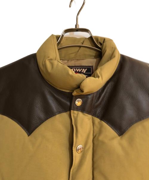 SUGAR CANE（シュガーケーン）SUGAR CANE (シュガーケーン) LEATHER YOKE DOWN VEST ブラウン サイズ:Ｌの古着・服飾アイテム