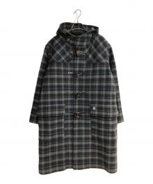 ORCIVAL（オーシバル）の古着「チェックロングダッフルコート」｜ネイビー