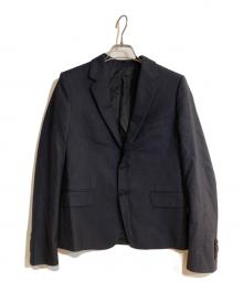 CELINE（セリーヌ）の古着「2 Button Notch Collar Short Striped Wool Blazer」｜ネイビー