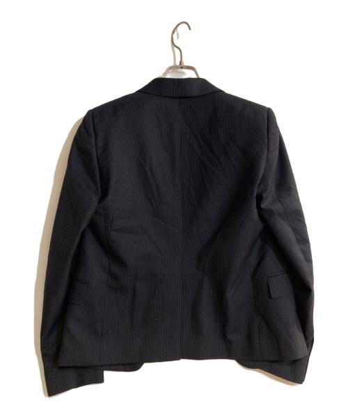 CELINE（セリーヌ）CELINE (セリーヌ) 2 Button Notch Collar Short Striped Wool Blazer ネイビー サイズ:36の古着・服飾アイテム
