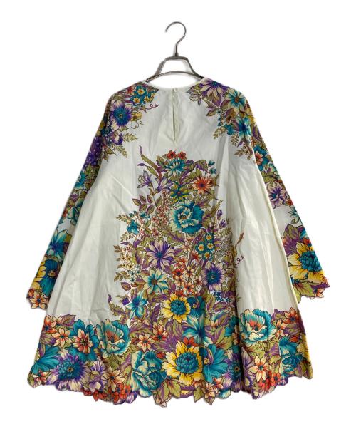 ETRO（エトロ）ETRO (エトロ) フラワープリント×レースコンビワンピース グリーン×アイボリー サイズ:40の古着・服飾アイテム