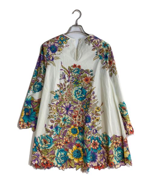 ETRO（エトロ）ETRO (エトロ) フラワープリント×レースコンビワンピース グリーン×アイボリー サイズ:40の古着・服飾アイテム