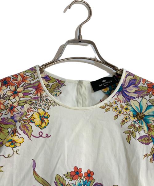 ETRO（エトロ）ETRO (エトロ) フラワープリント×レースコンビワンピース グリーン×アイボリー サイズ:40の古着・服飾アイテム