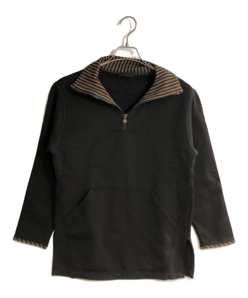 FENDI（フェンディ）FENDI (フェンディ) ロゴ刺繍ハーフジップスウェット ブラック サイズ:Ｌの古着・服飾アイテム