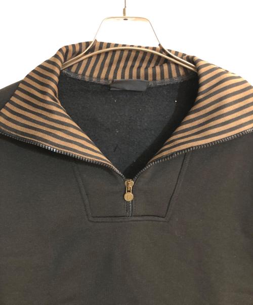 FENDI（フェンディ）FENDI (フェンディ) ロゴ刺繍ハーフジップスウェット ブラック サイズ:Ｌの古着・服飾アイテム