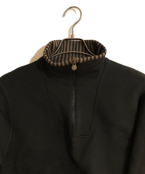 FENDI（フェンディ）FENDI (フェンディ) ロゴ刺繍ハーフジップスウェット ブラック サイズ:Ｌの古着・服飾アイテム