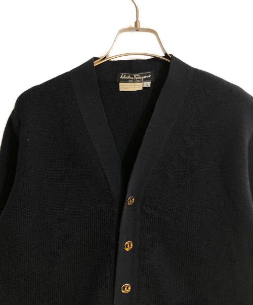 Salvatore Ferragamo（サルヴァトーレ フェラガモ）Salvatore Ferragamo (サルヴァトーレ フェラガモ) ヴァージンウールニットカーディガン ブラック サイズ:Ｓの古着・服飾アイテム