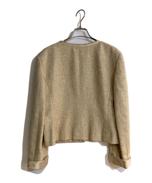 VALENTINO（ヴァレンティノ）VALENTINO (ヴァレンティノ) オールドノーカラーシルクジャケット アイボリー サイズ:不明の古着・服飾アイテム