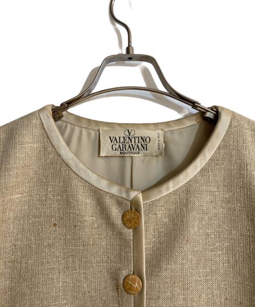 VALENTINO（ヴァレンティノ）VALENTINO (ヴァレンティノ) オールドノーカラーシルクジャケット アイボリー サイズ:不明の古着・服飾アイテム